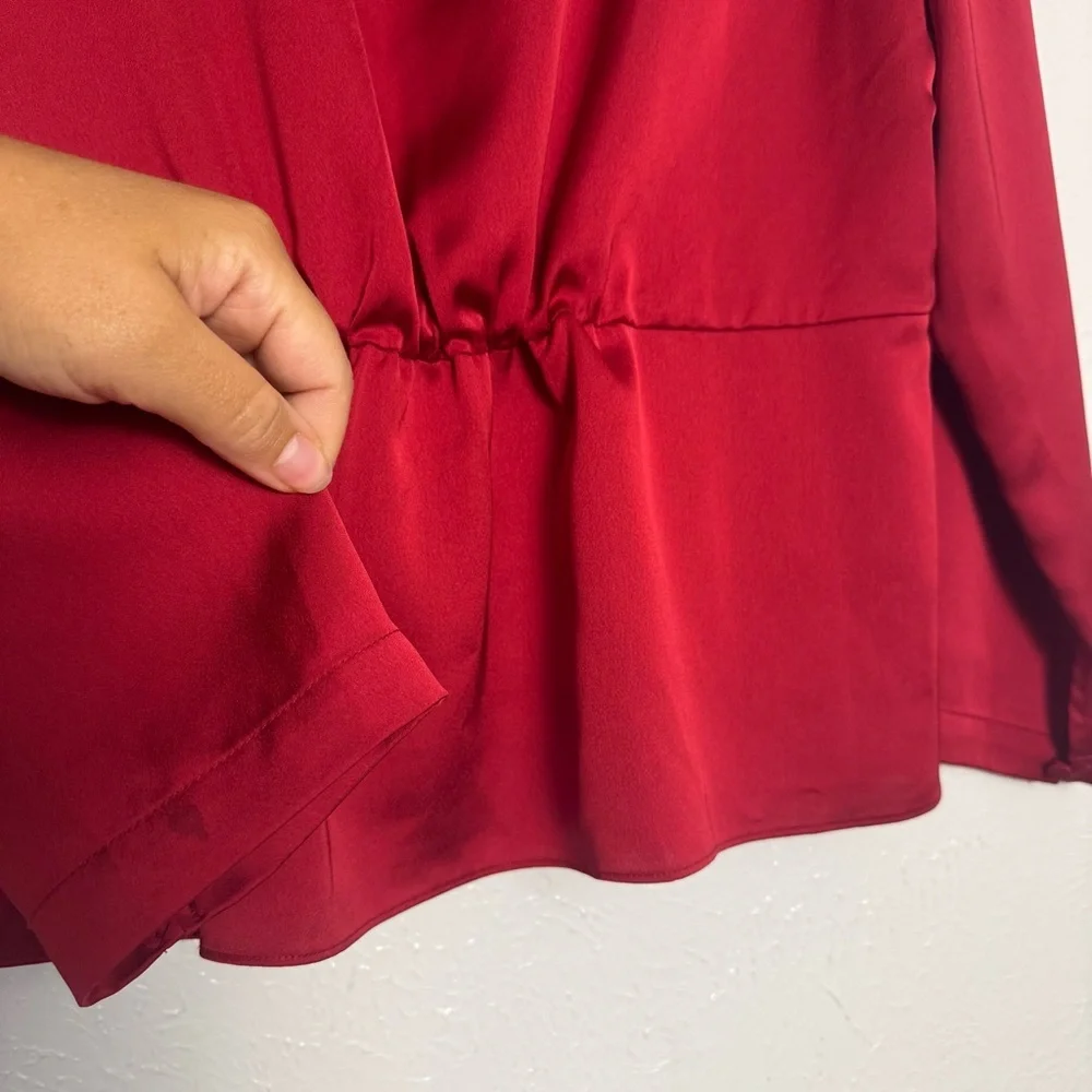J. Crew Scarlet Peplum Satin Blouse‎